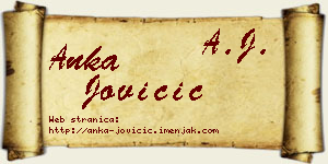Anka Jovičić vizit kartica